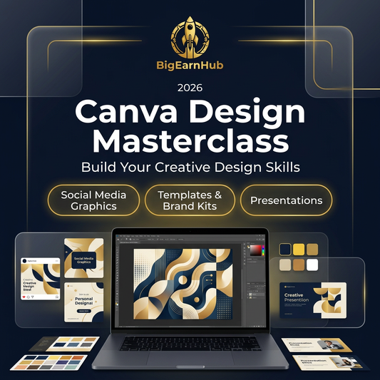 BigEarnHub Canva Design Masterclass 2026 কভার