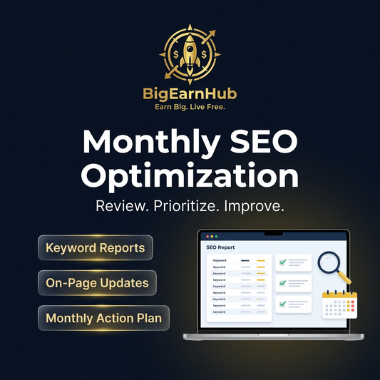 BigEarnHub Monthly SEO Optimization Service কভার