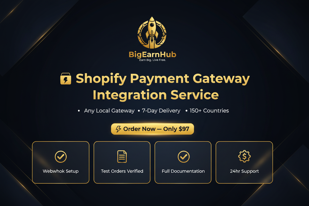 💳 Shopify Payment Gateway Integration Service — Any Local Gateway | 7-Day Delivery