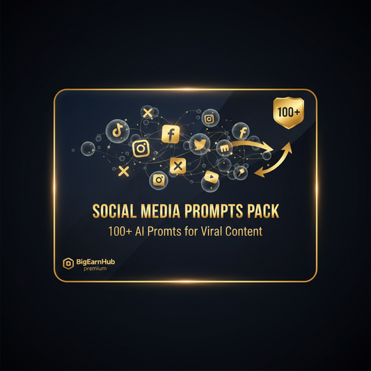 Social Media Prompts Pack — 100+ AI Prompts for Viral Content — BigEarnHub