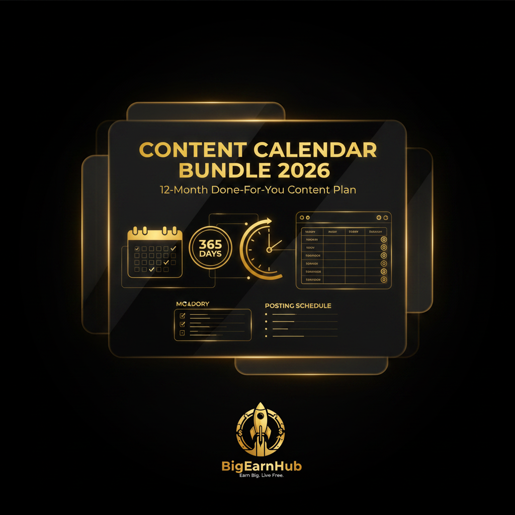 Content Calendar Bundle 2026 - 12-Month Done-For-You Content Plan