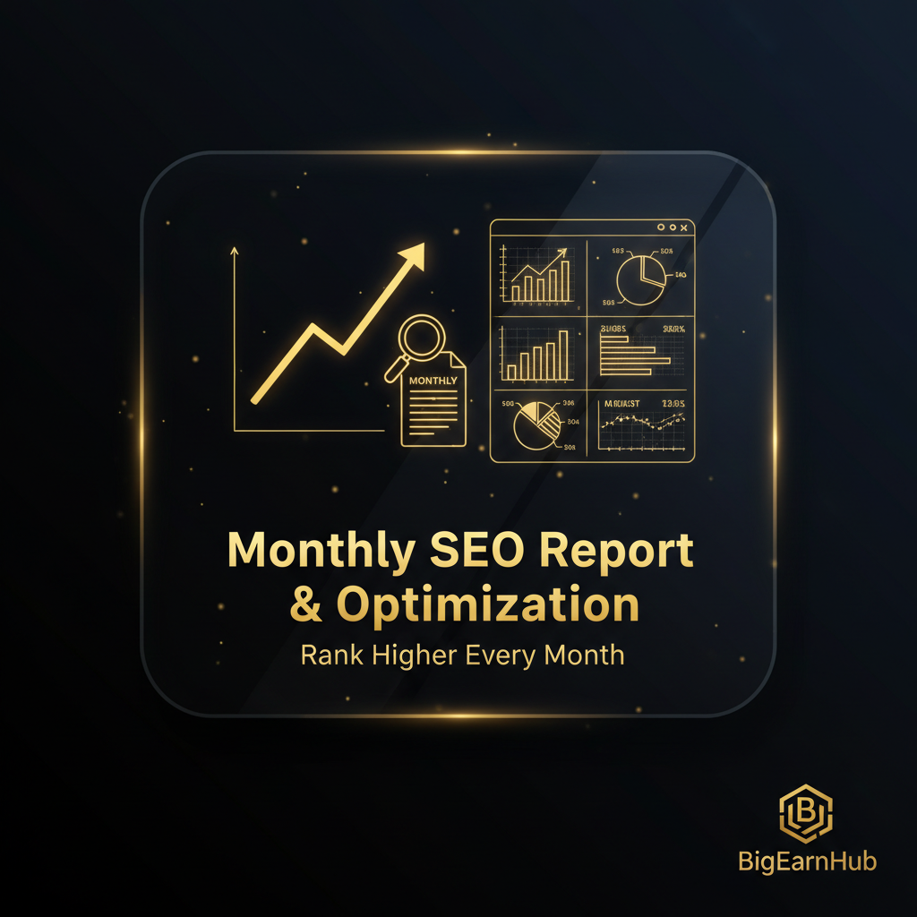 Monthly SEO Report & Optimization — Rank Higher Every Month — BigEarnHub