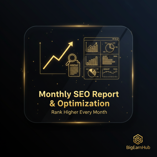 Monthly SEO Report & Optimization — Rank Higher Every Month — BigEarnHub