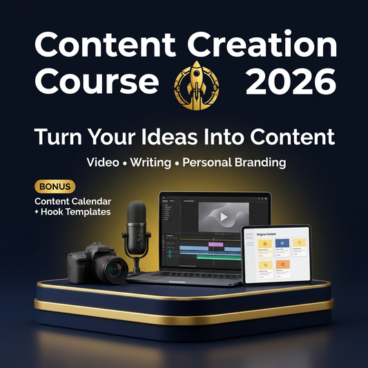 BigEarnHub Content Creation Course 2026 cover featuring video, writing and personal branding