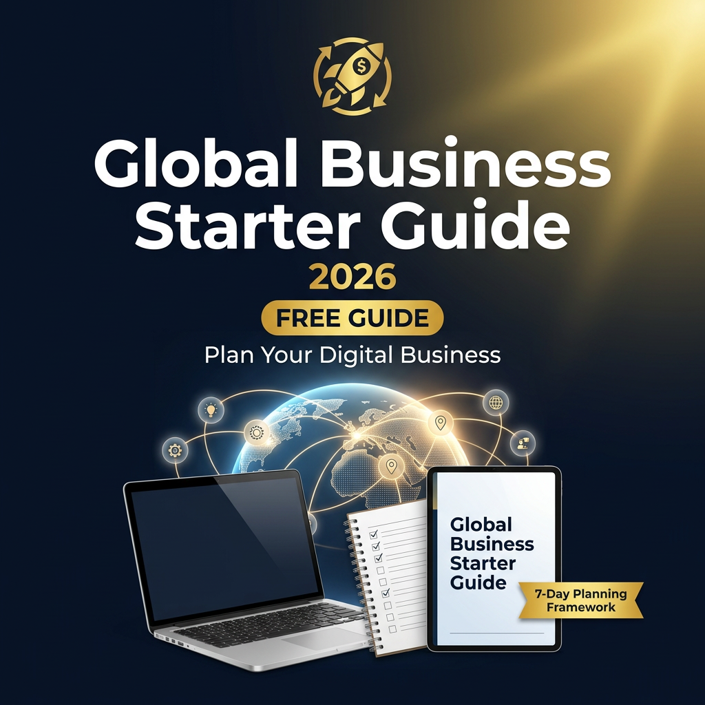 BigEarnHub Free Global Business Starter Guide 2026 with a 7-day planning framework